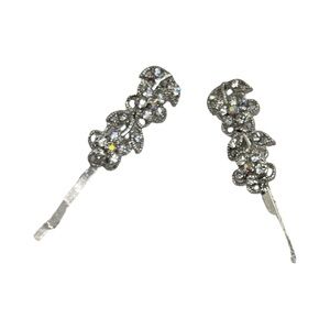 Sparkling Floral Crystal Hair Clips 2,0”